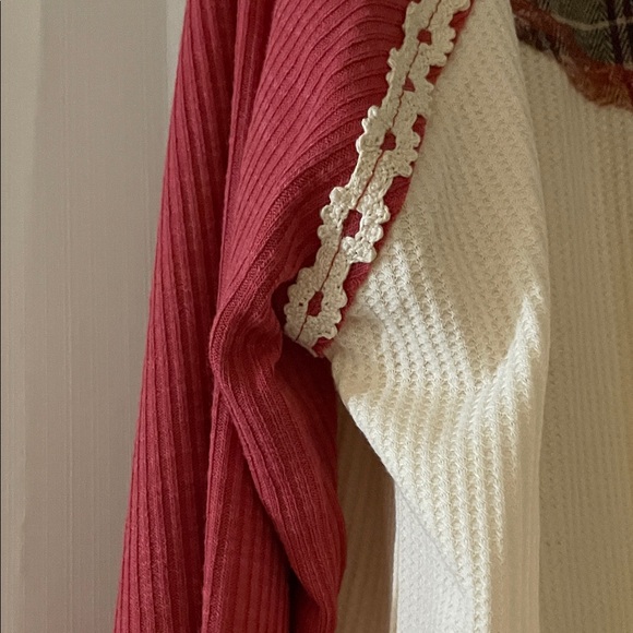 POL Red and Cream Long Sleeve Tee - Picture 9 of 10